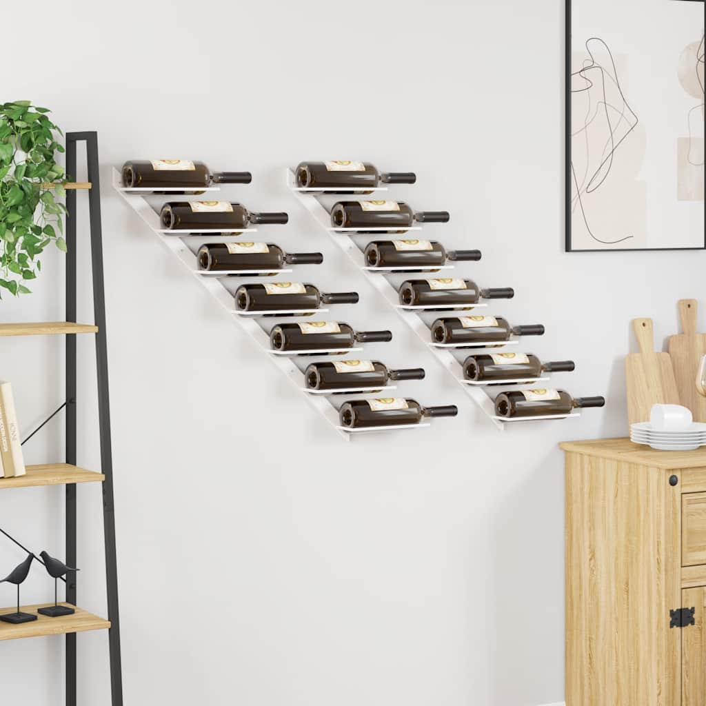 Wand-Weinregal für 7 Flaschen Schwarz Metall