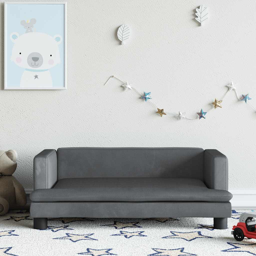 Kindersofa Blau 80x45x30 cm Samt