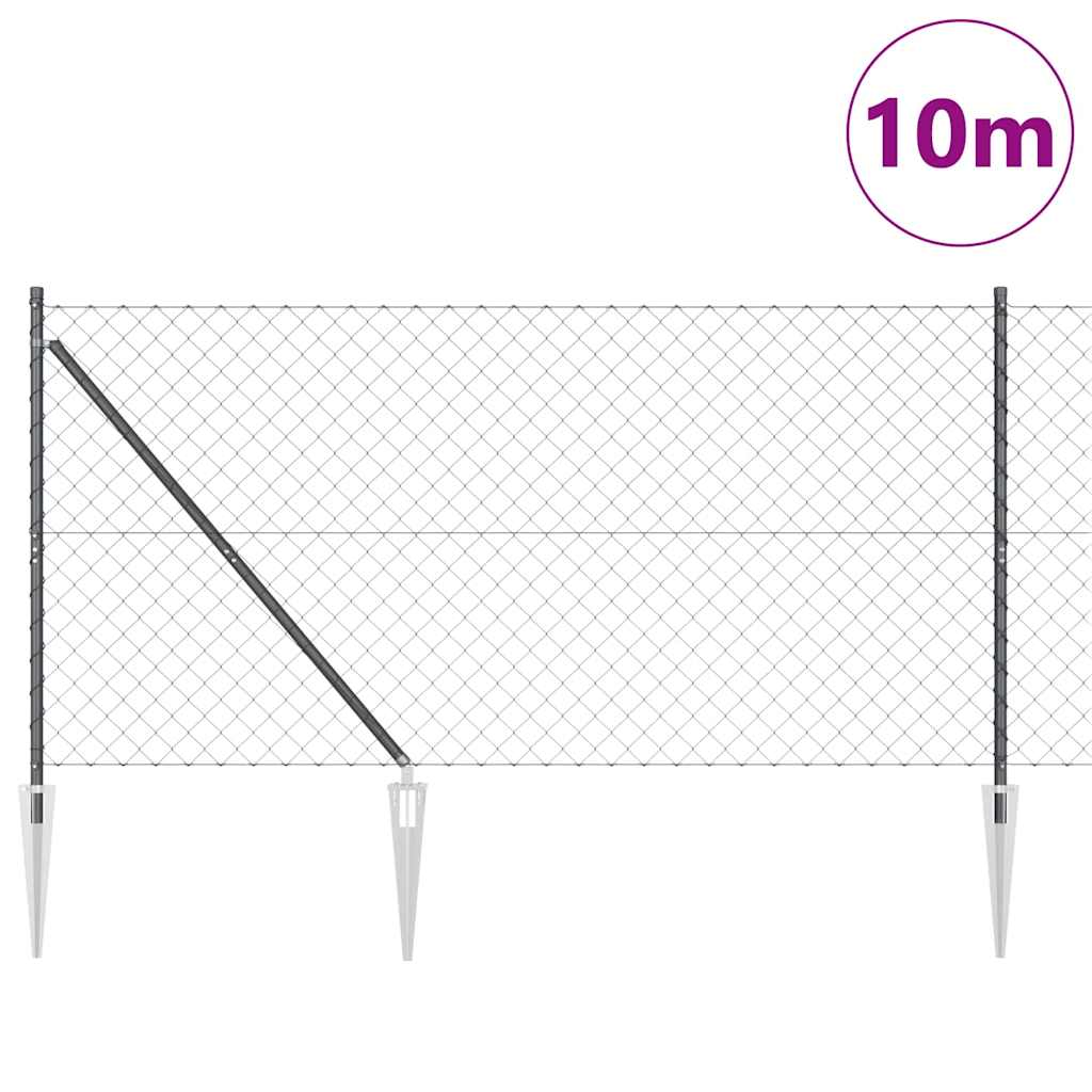 Outdoor Kettenglied-Zaun Erdfixierung 10 x 0,4 m Grün Netz