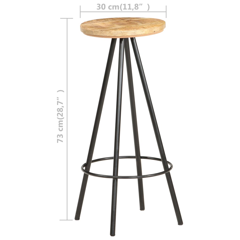 Barhocker 2 Stk. Massives Altholz