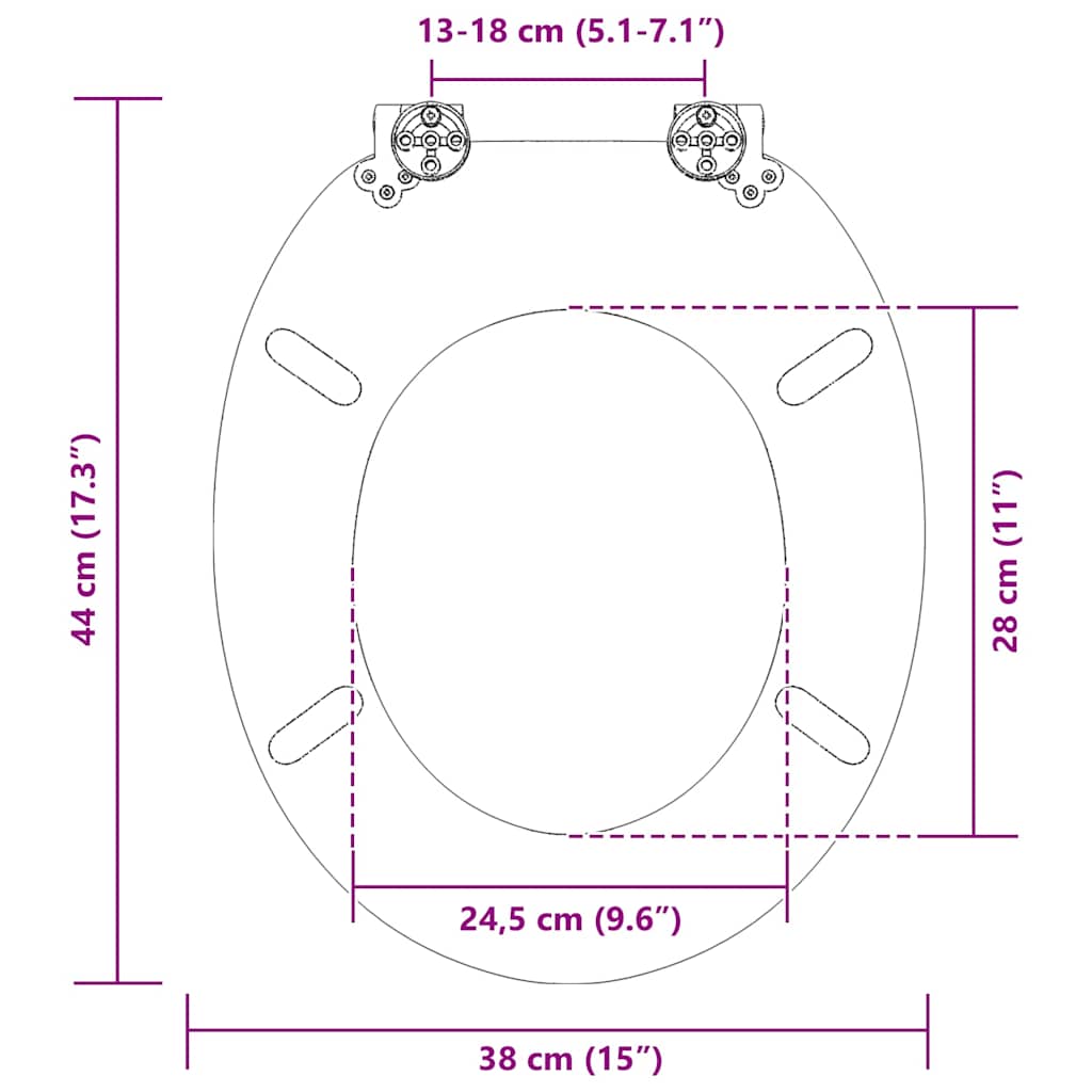 Toilettensitz MDF Deckel Schlichtes Design Weiß