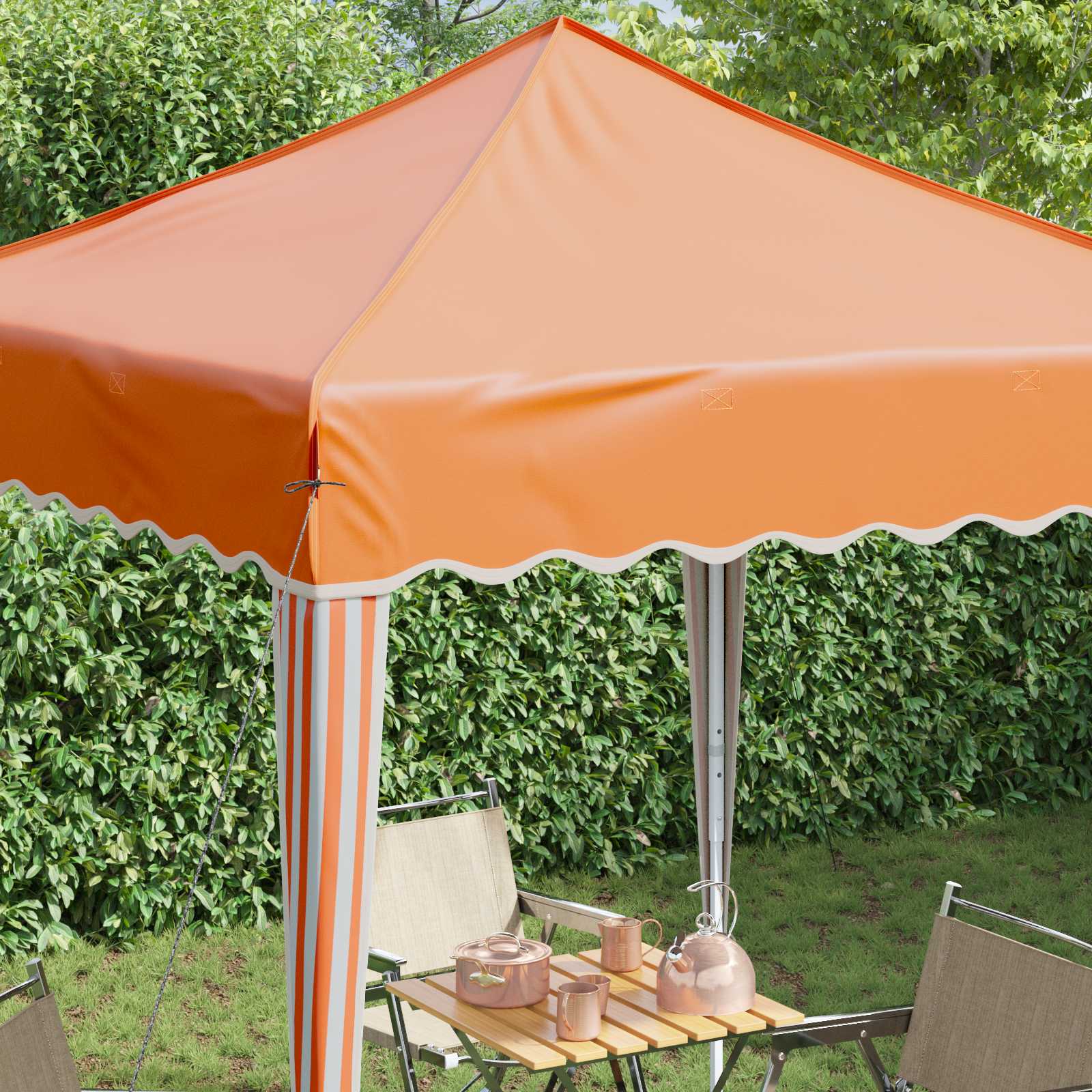 Pop-up Partyzelt 195 x 195 x 245 cm Creme Oxford-Stoff