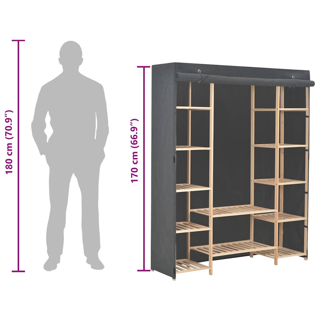 Kleiderschrank Weiß 135 x 40 x 170 cm Stoff