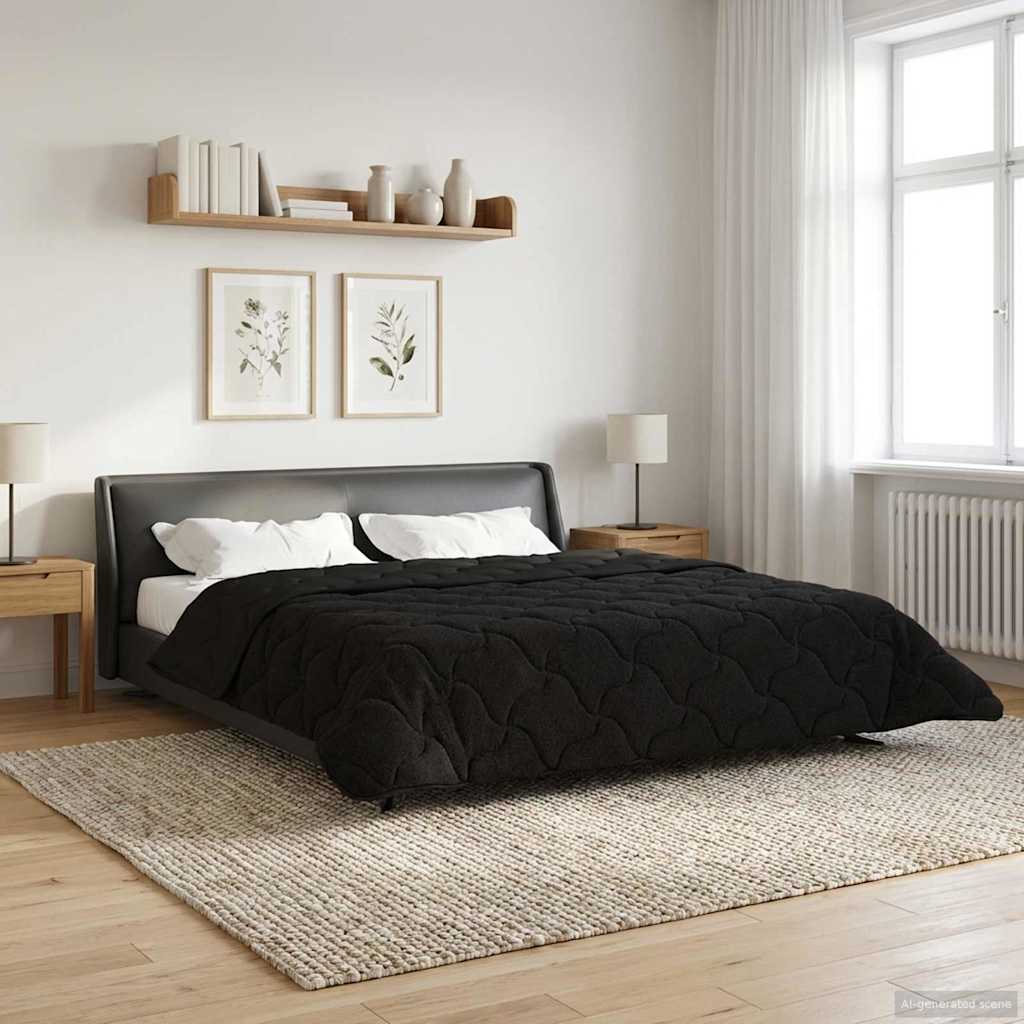 Ganzjahresbettdecke Gepolstert Anthrazit 135 x 200 cm