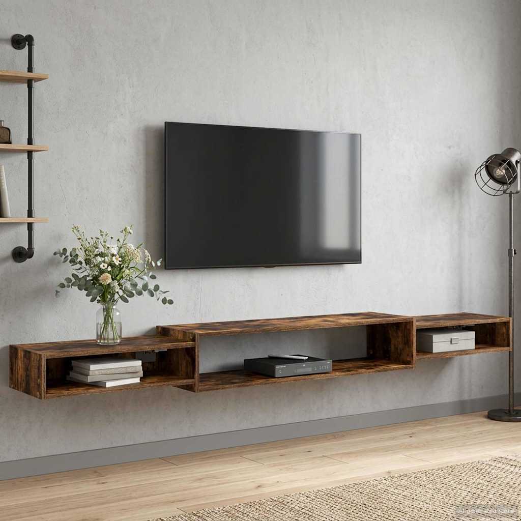 Wandmontierter TV-Schrank Wandhalterung Weiß 140 x 28 x 21 cm