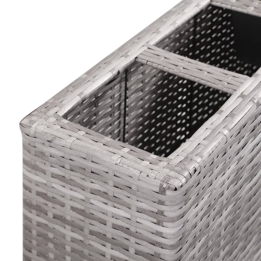 Garten-Hochbeet mit 4 Töpfen 80x22x79 cm Poly-Rattan Schwarz