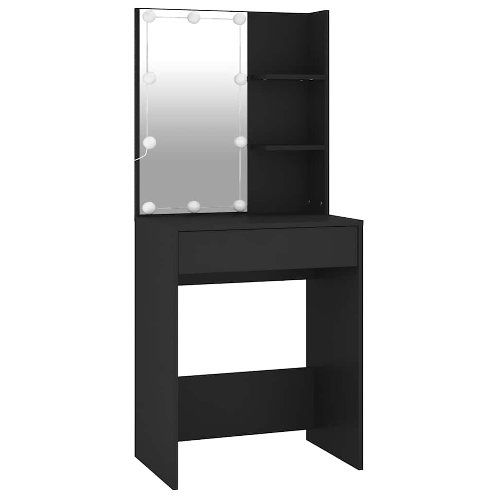 Schminktisch mit LED Weiß 60x40x140 cm