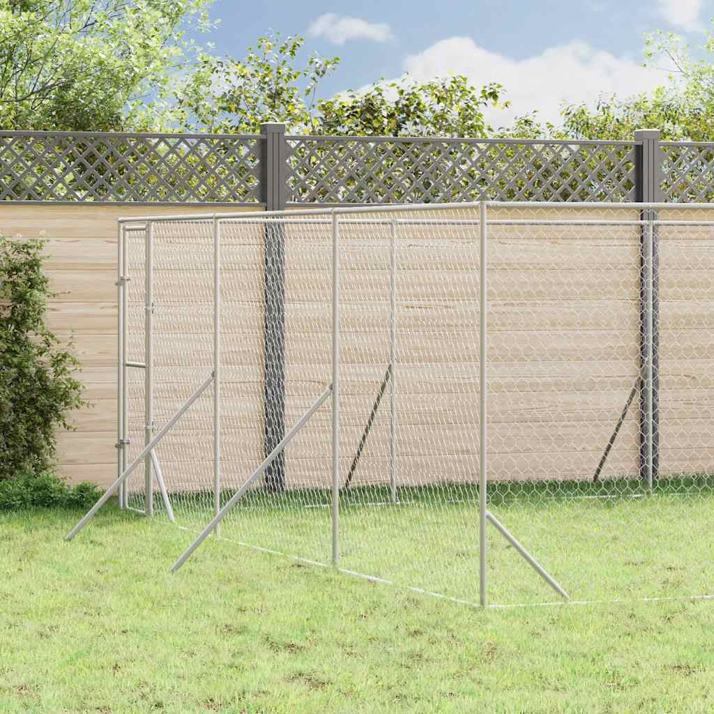 Outdoor-Hundezwinger Silbern 2x2x2 m Verzinkter Stahl