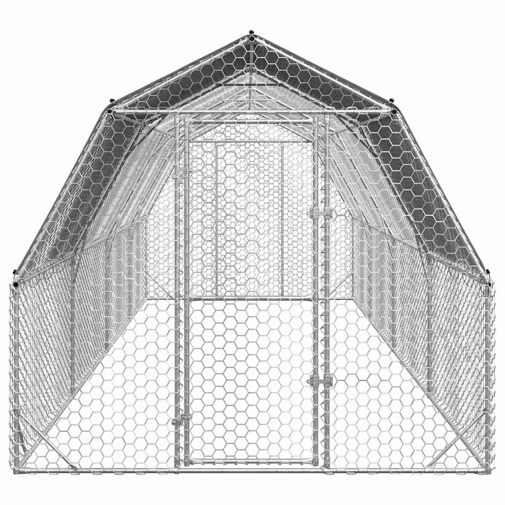 Hühnerstall mit Dach 2,5x4x2,25 m Verzinkter Stahl