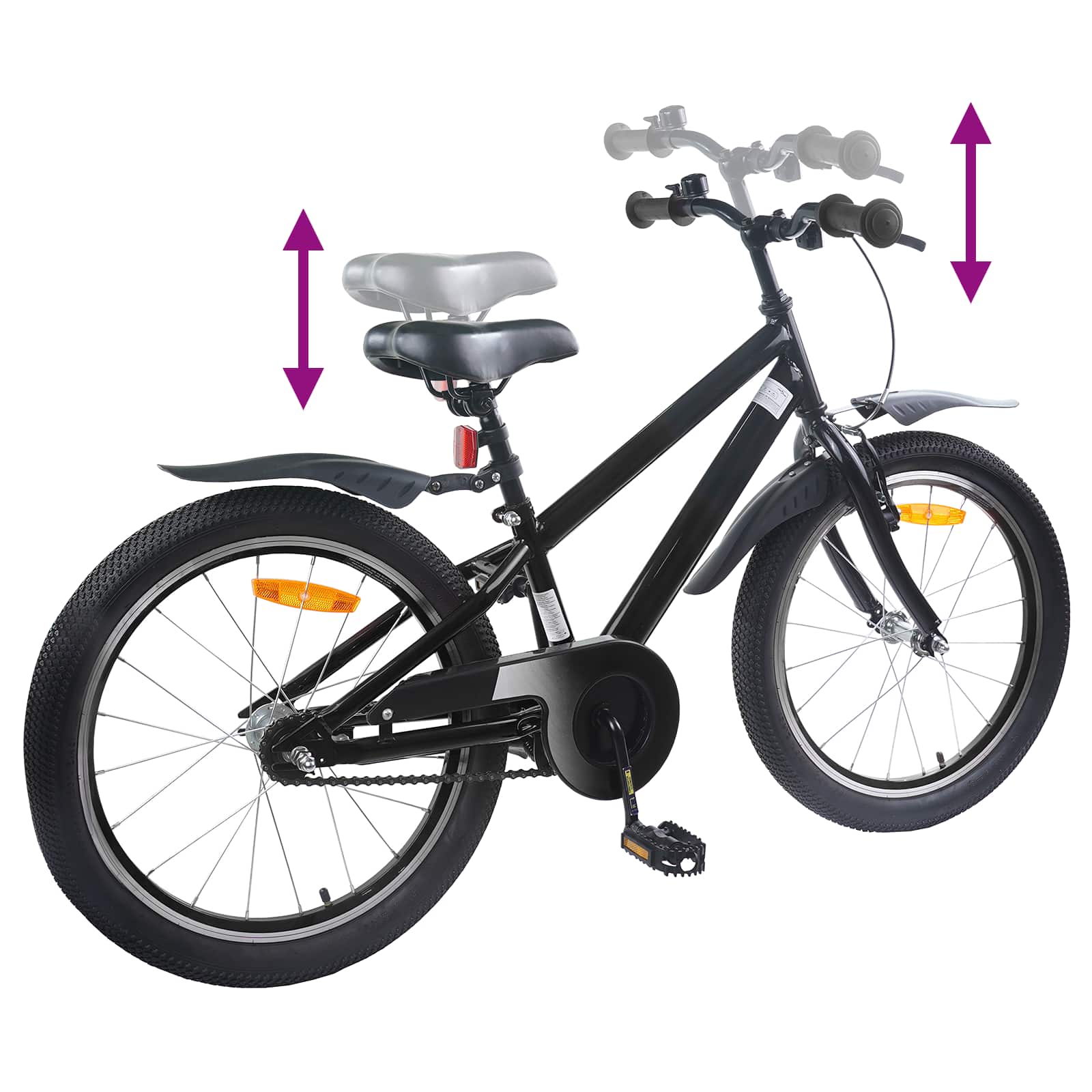 Kinderfahrrad 16 Zoll für 4-6 Jahre alt Grün Schwarz