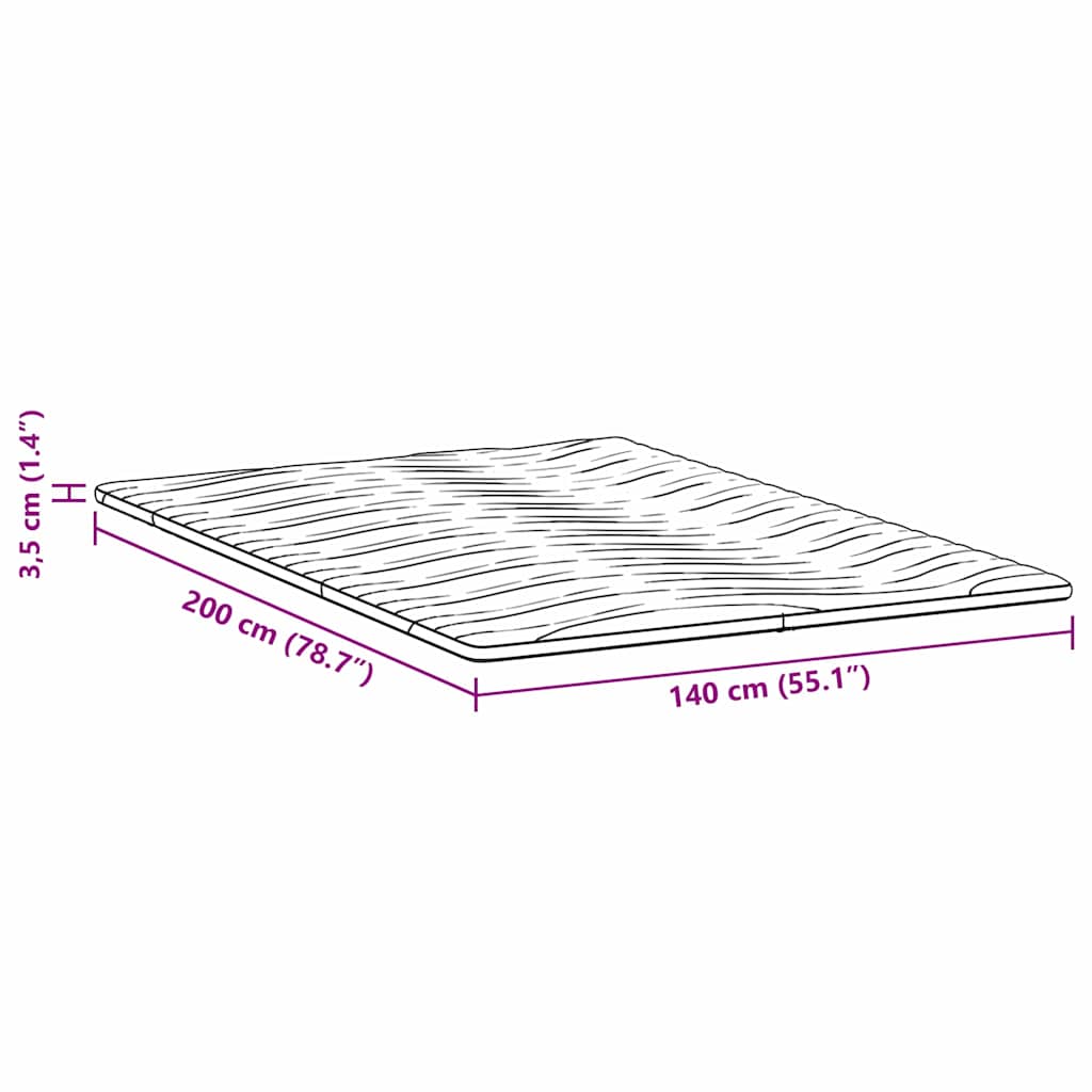 Matratzenauflage Weiß 70 x 200 cm Strickstoff