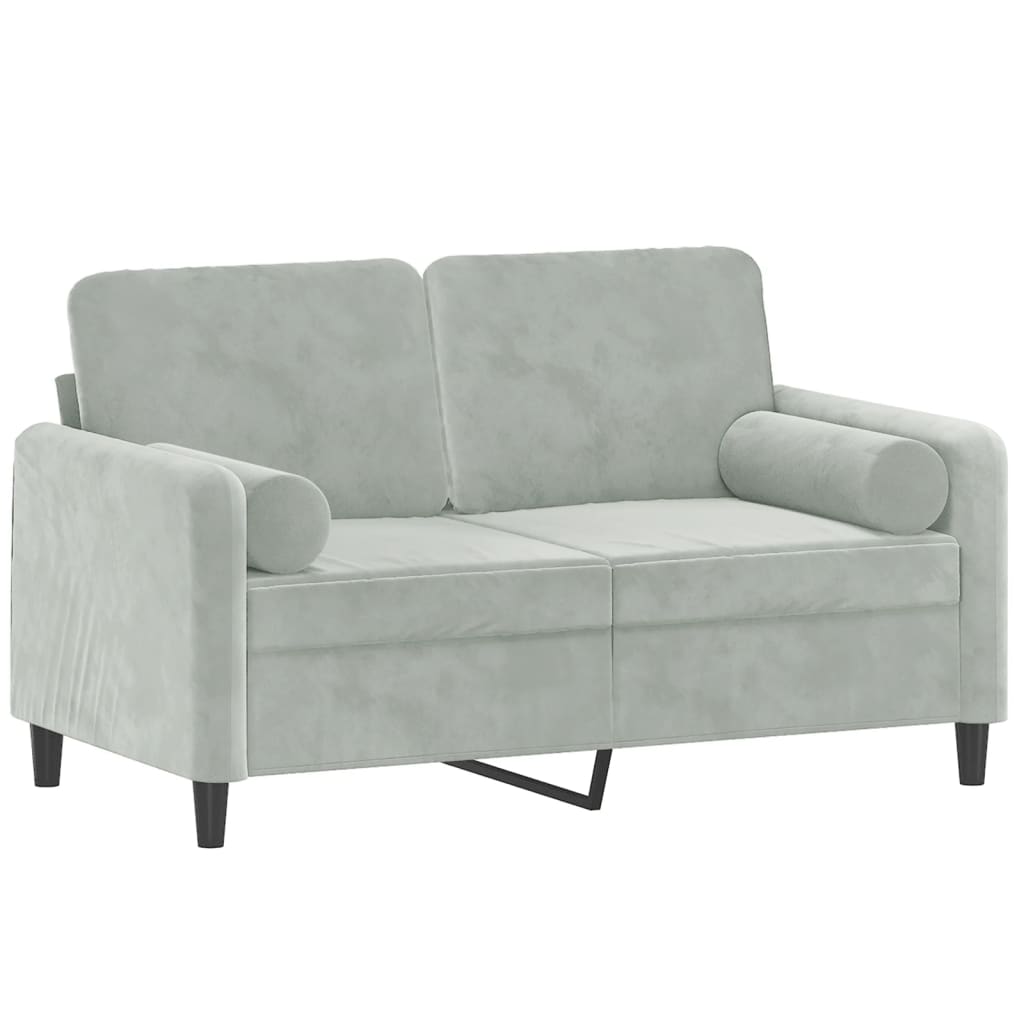 2-Sitzer-Sofa mit Zierkissen Dunkelgrün 120 cm Samt