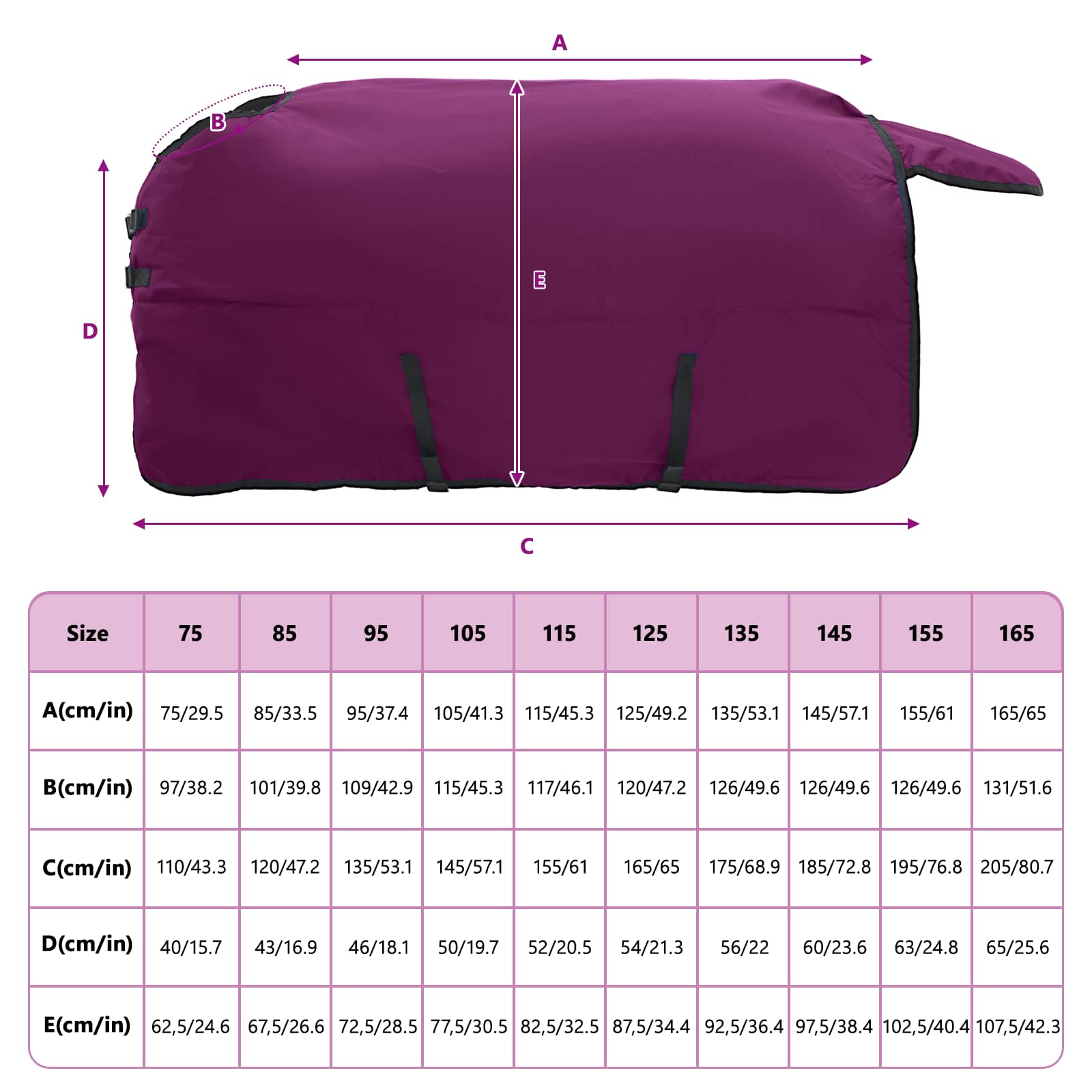 Pferdedecke Dunkelgrün und Schwarz 75 cm Polyester