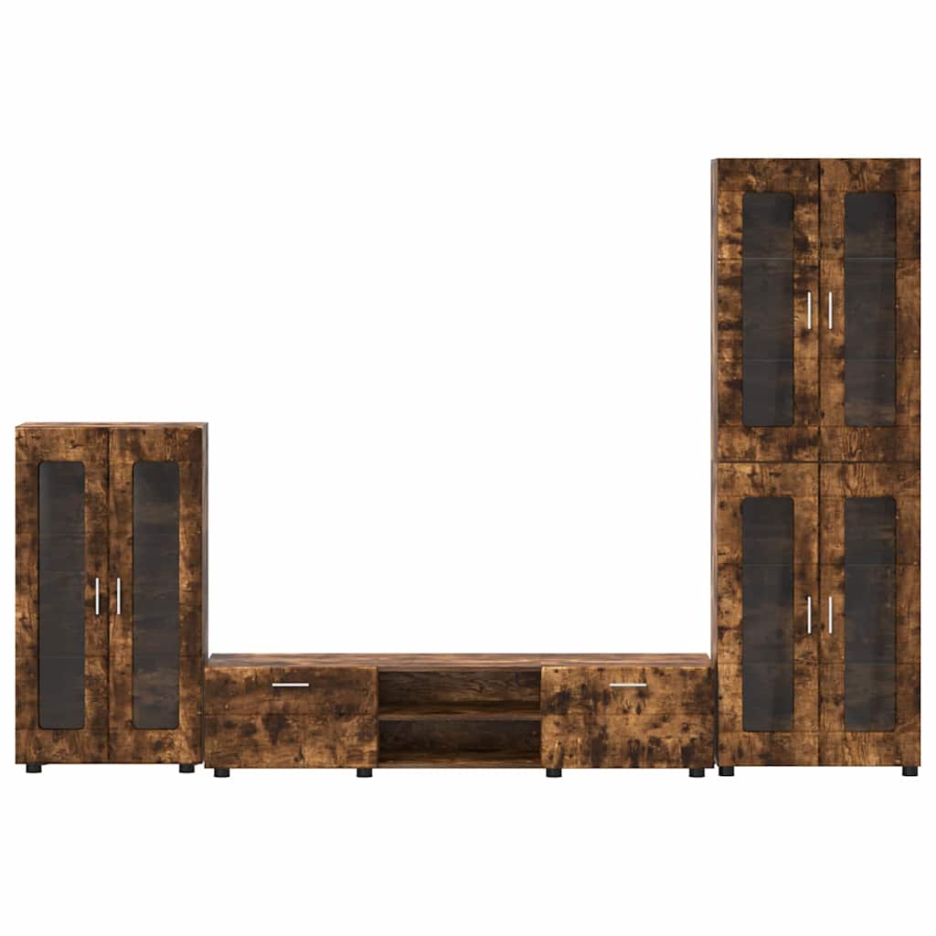 Highboard mit Regal FLORIN Weiß 60 x 35 x 182 cm Holzwerkstoff