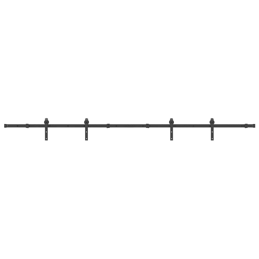 Schiebetürbeschlag-Set 366 cm Stahl Schwarz
