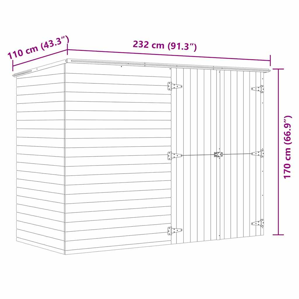 Garten-Geräteschuppen 123x50x171 cm Kiefernholz Imprägniert