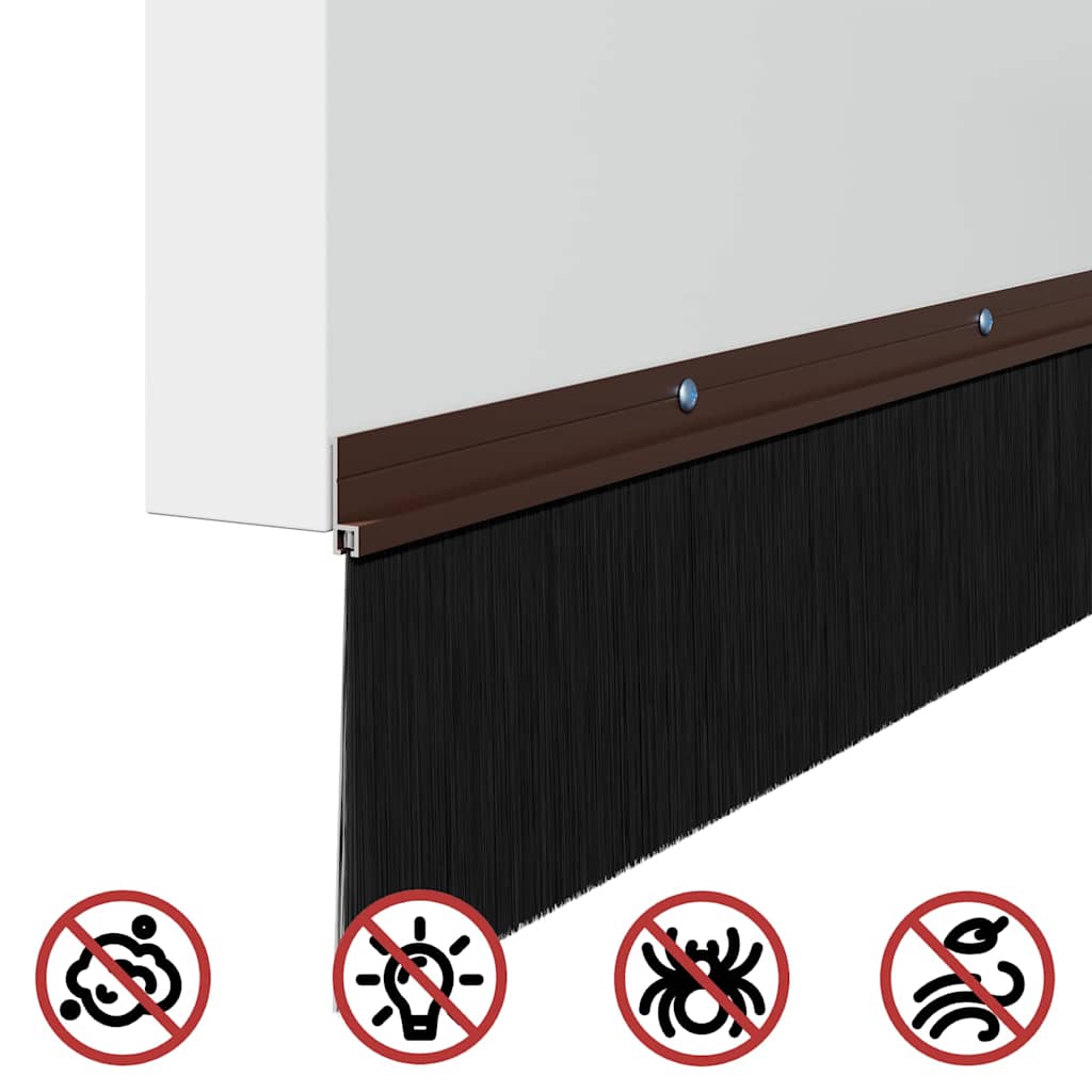 Aufsteck Türbürstendichtungen 2 pcs Braun 100 cm
