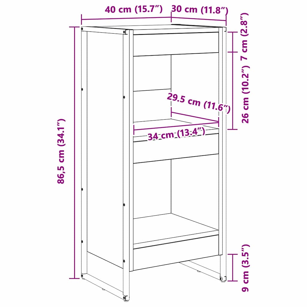 Bücherregal 2 pcs Schwarz Eichen-Optik 60 x 30 x 189,5 cm