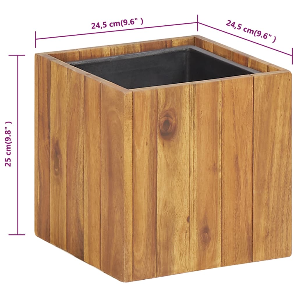 Garten-Hochbeet 24,5x24,5x25 cm Massivholz Akazie