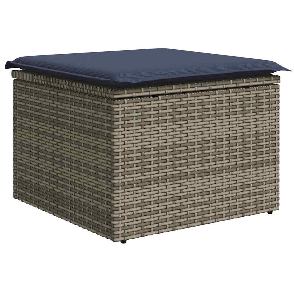 Garten Essgruppe mit Kissen 7 pcs Grau und Marineblau