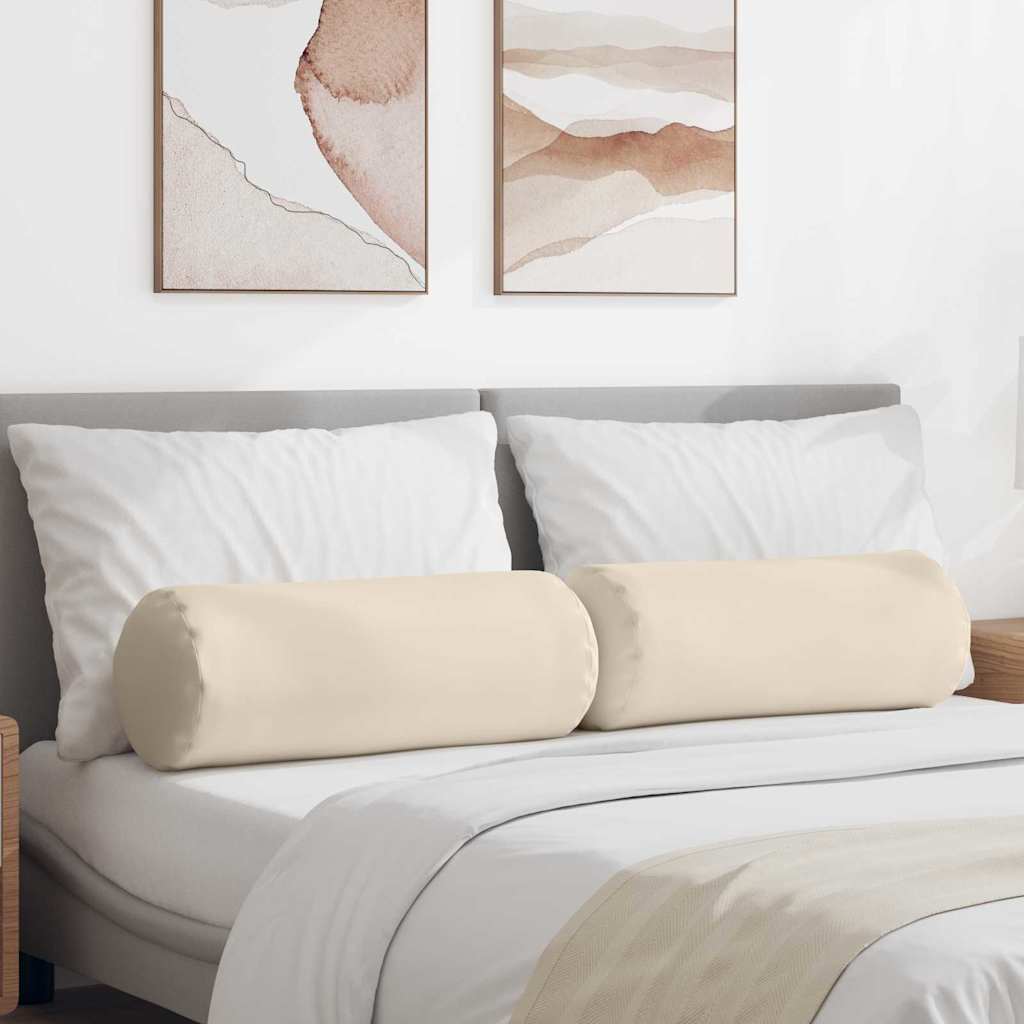 Bolsterkissen 2 Stück Taupe Ø 15 x 40 cm Mikrofaserstoff