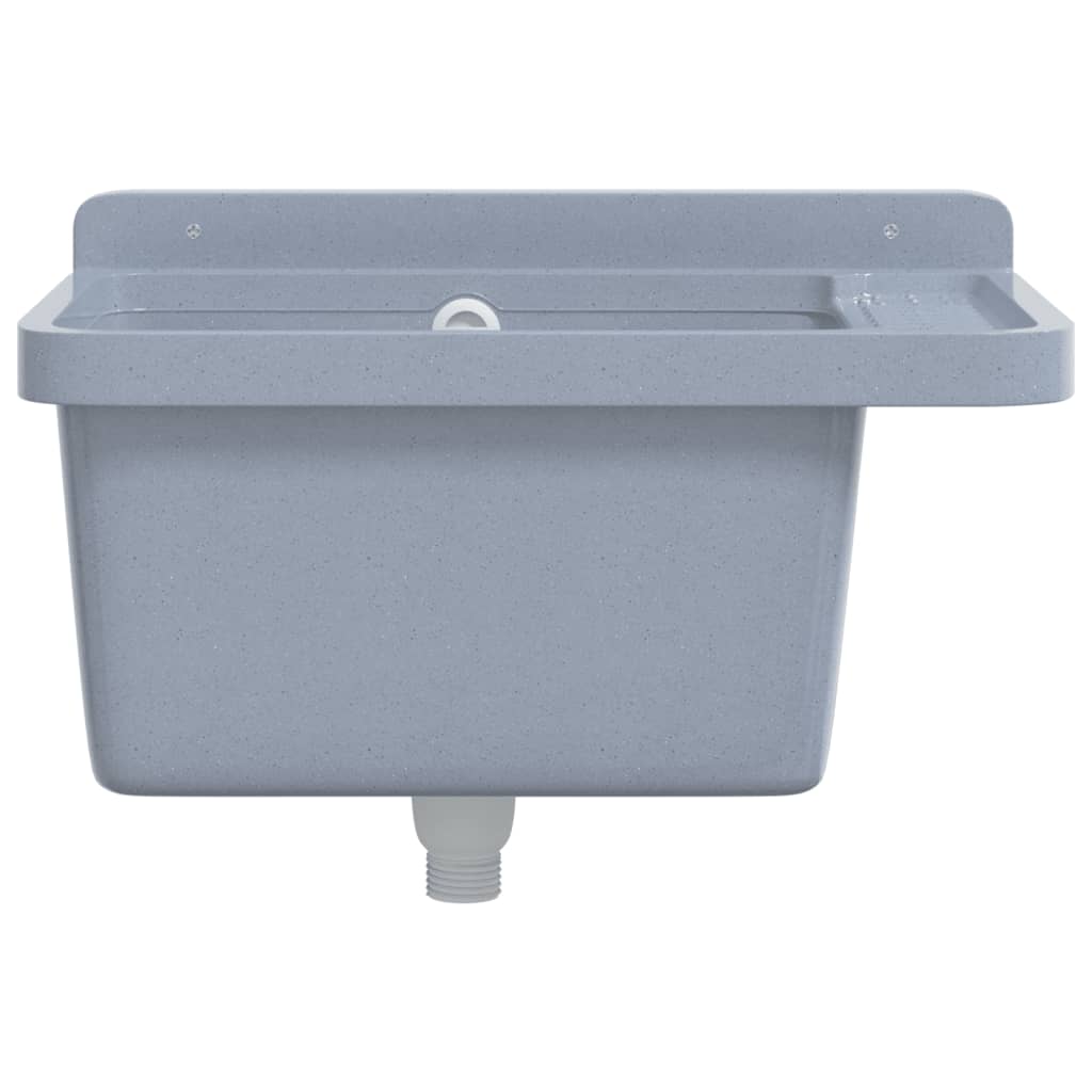 Ausgussbecken Wandmontage Weiß 40x40x24 cm Harz