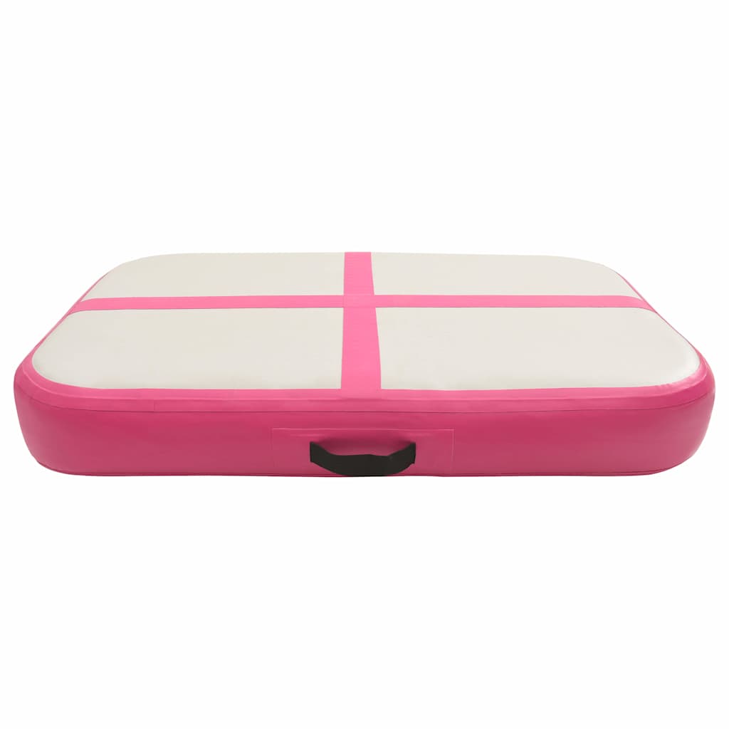 Aufblasbare Gymnastikmatte mit Pumpe 300×100×10 cm PVC Rosa