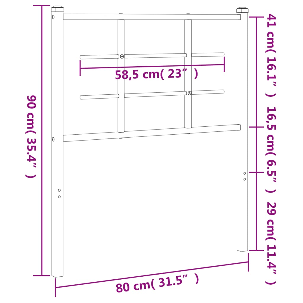 Ersatz-Kopfteil Metall Weiß 100 cm