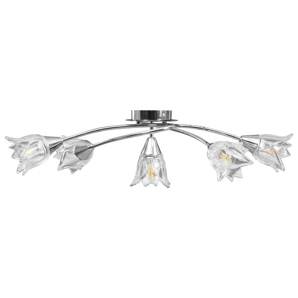 Deckenleuchte mit Keramik-Lampenschirmen für 5 E14 Glühlampen