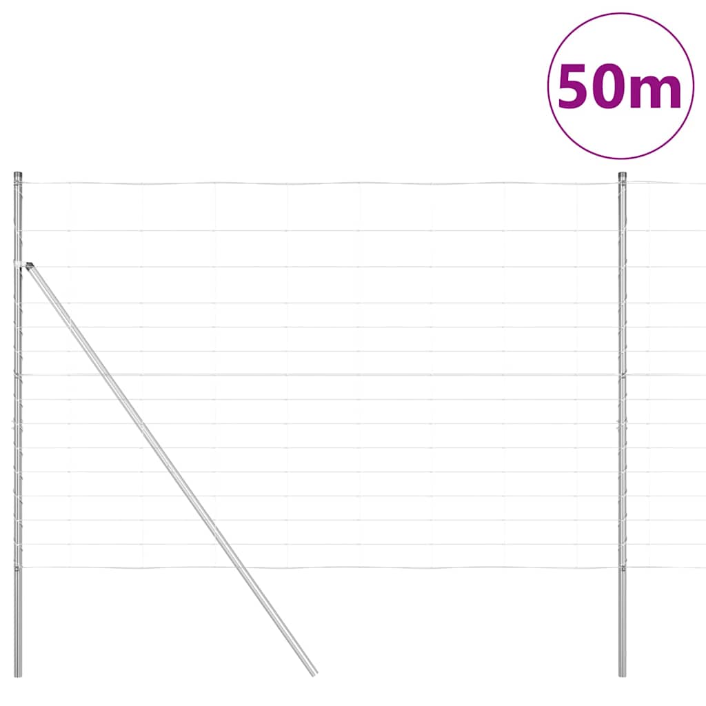 Ground Fix Geschweißter Drahtzaun 25 x 0,8 m Silber Netz