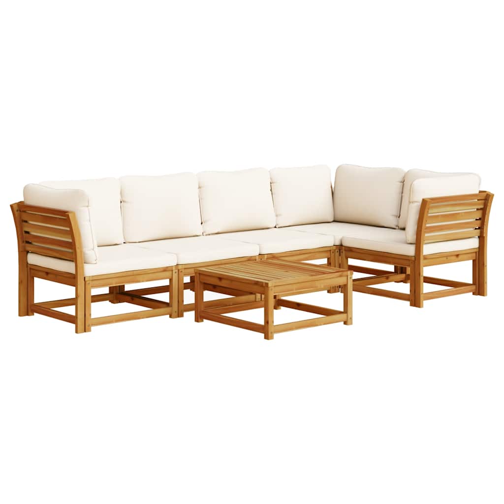 4-tlg. Garten-Lounge-Set mit Kissen Massivholz Akazie