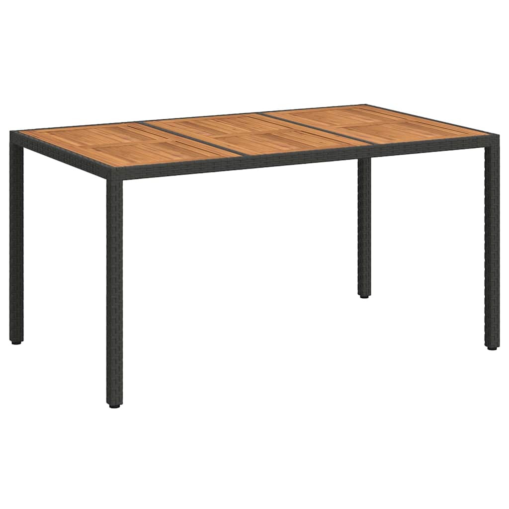 Gartentisch 150x90x75 cm Hartglas und Poly Rattan Grau