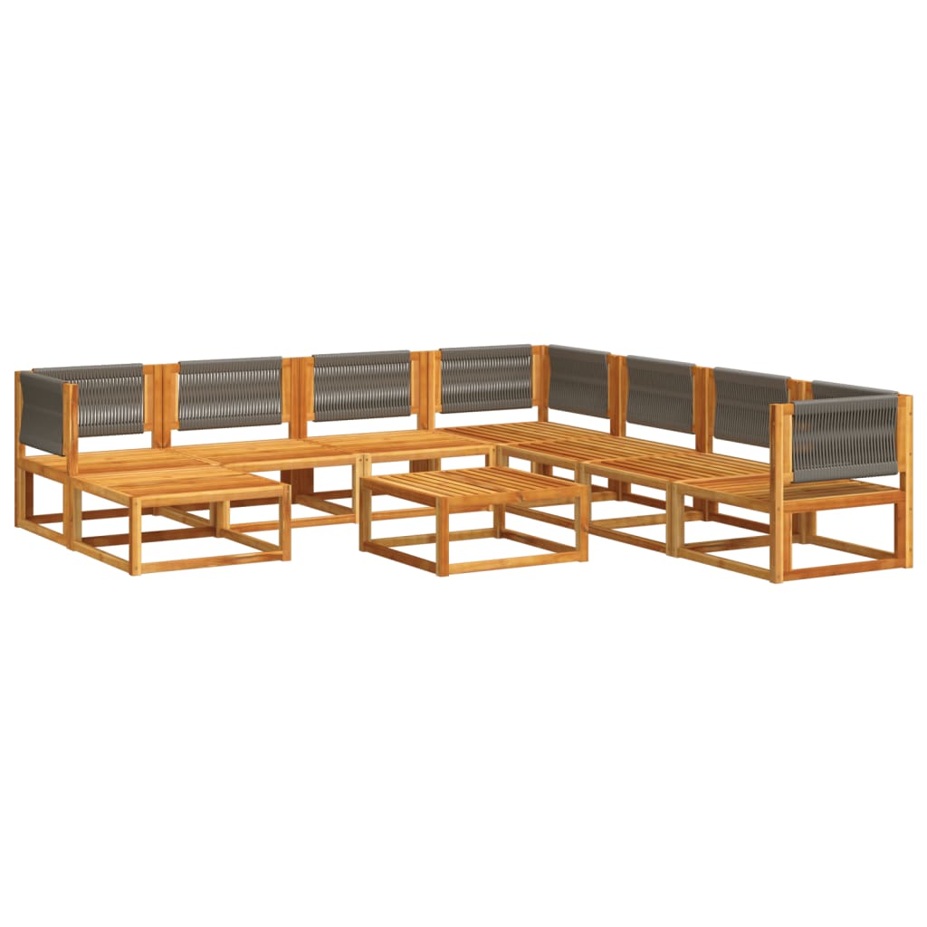 6-tlg. Gartensofa-Set mit Kissen Holz Akazie & Seil
