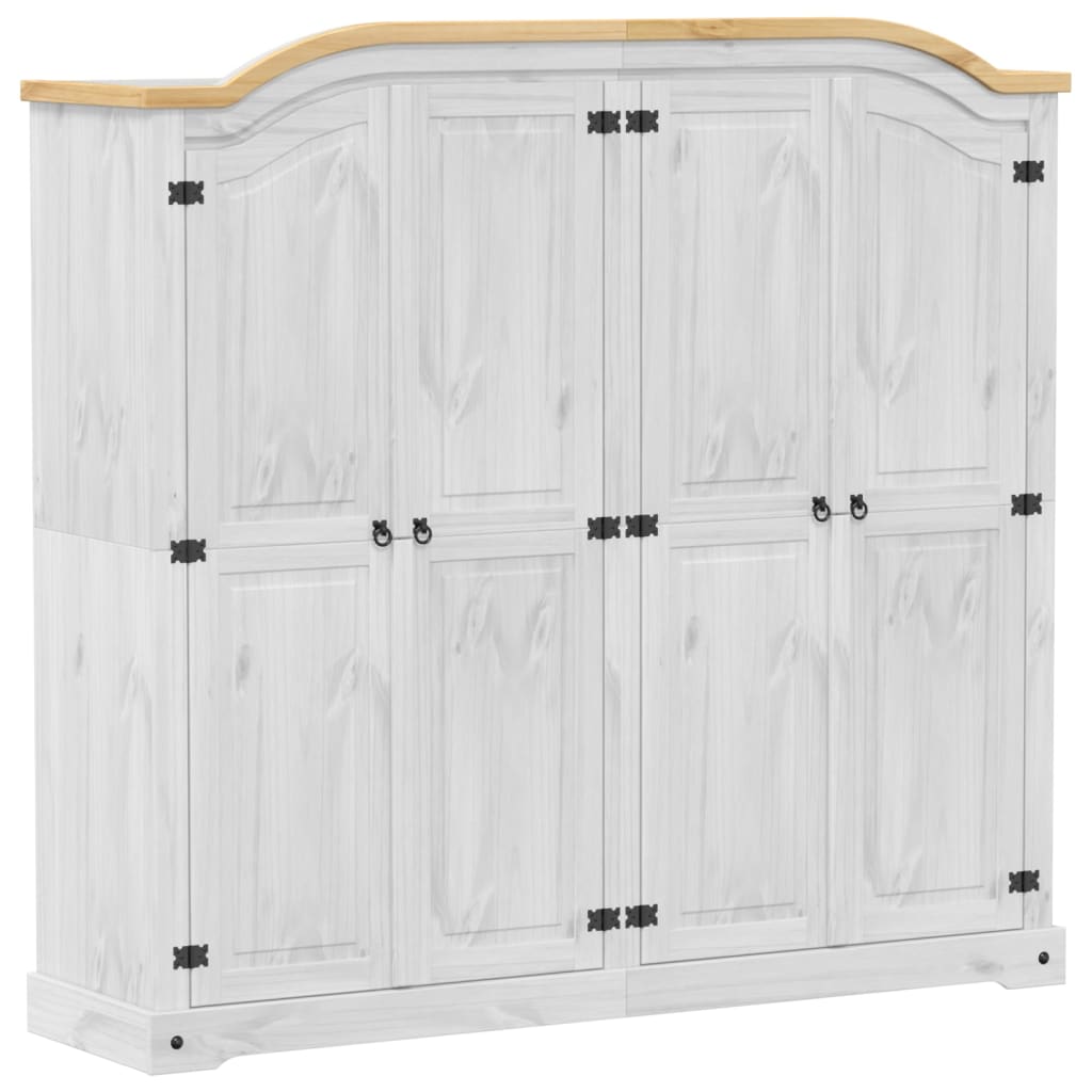 Kleiderschrank Corona 194x52x186 cm Massivholz Kiefer