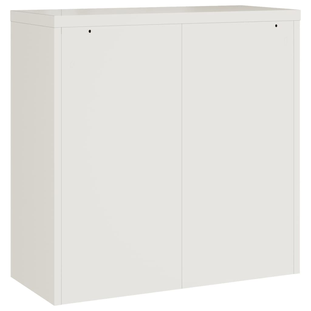 Aktenschrank mit 2 Türen Grau 90 cm Stahl