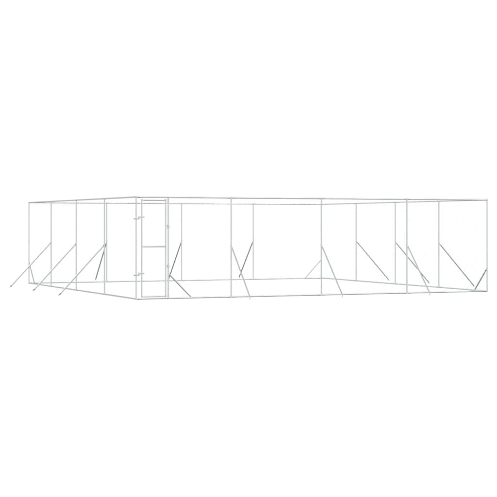 Outdoor-Hundezwinger Silbern 2x2x2 m Verzinkter Stahl