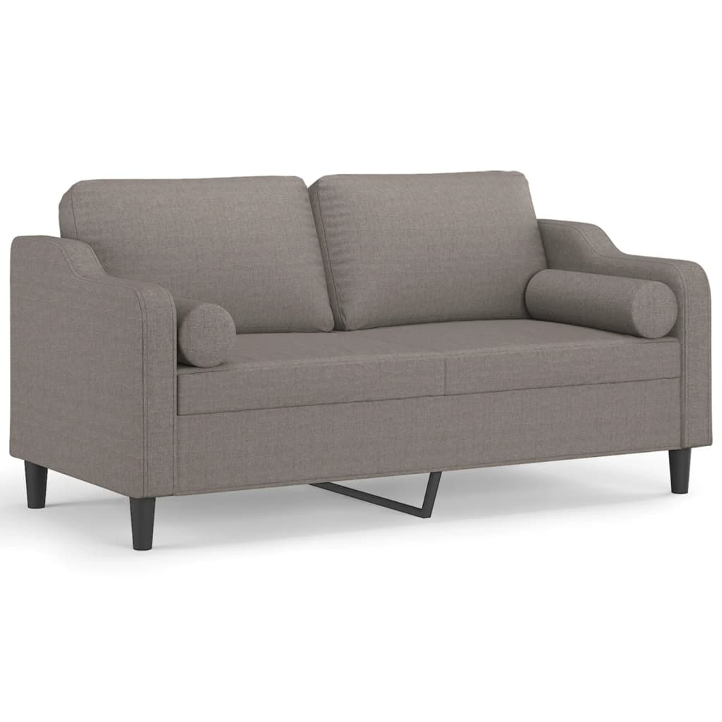 2-Sitzer-Sofa mit Zierkissen Braun 120 cm Stoff