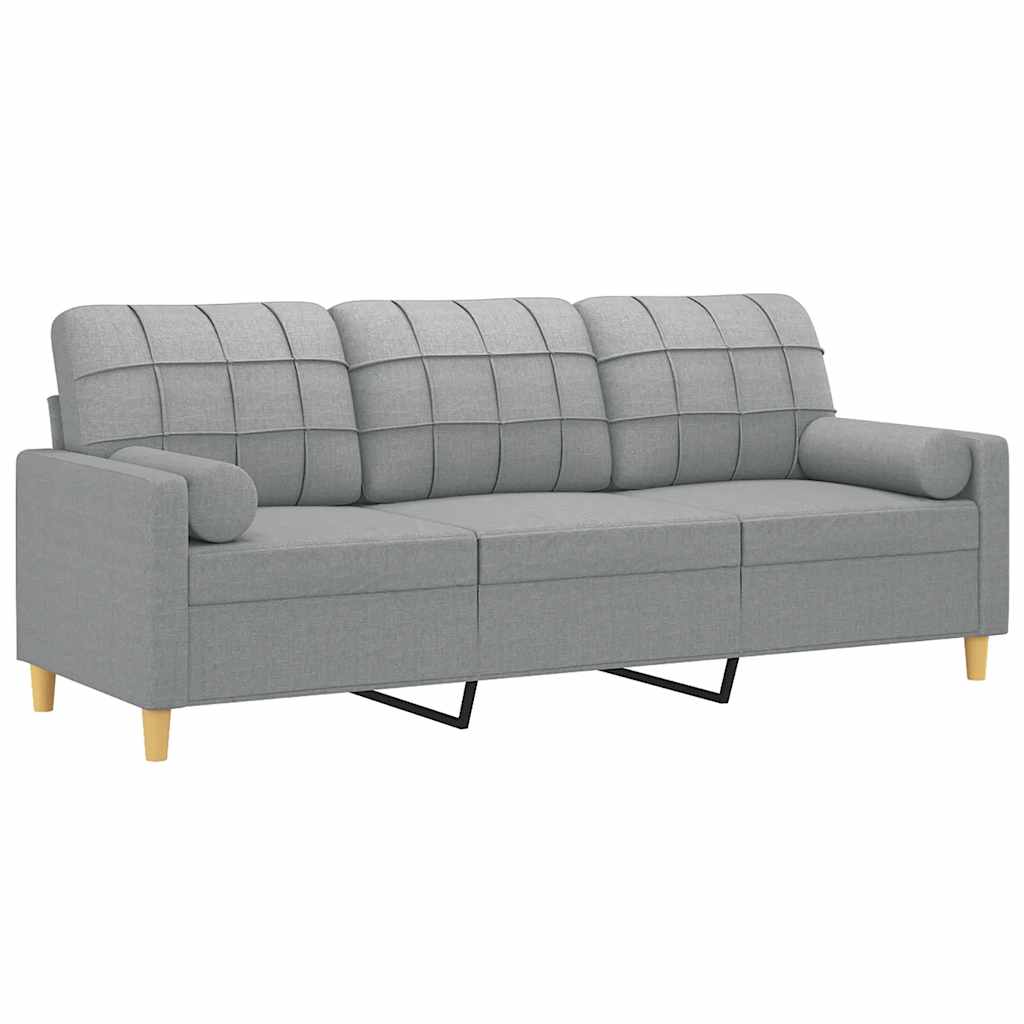 2-Sitzer-Sofa mit Zierkissen Braun 120 cm Stoff