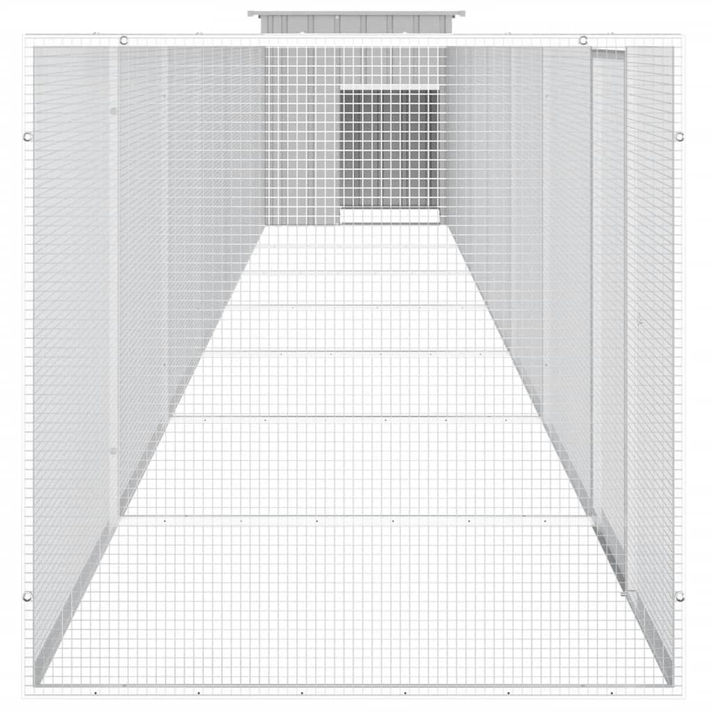 Hühnerkäfig Anthrazit 200x91x100 cm Verzinkter Stahl
