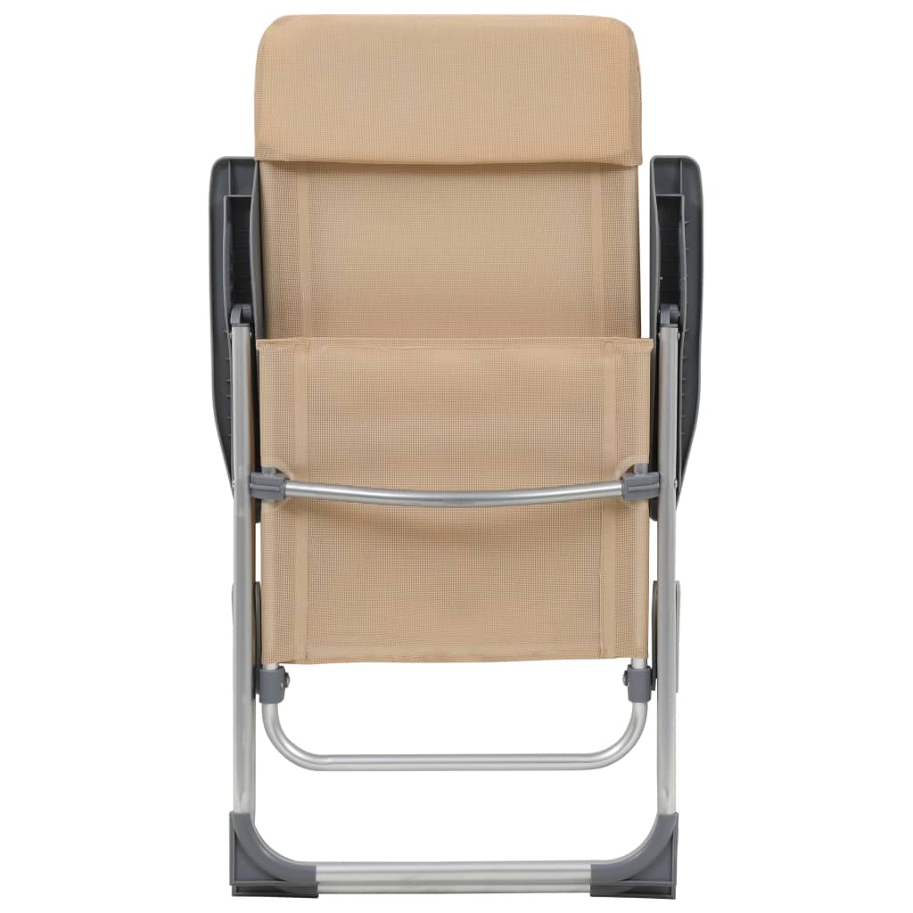 Klappbare Campingstühle 2 Stk. Grau Aluminium