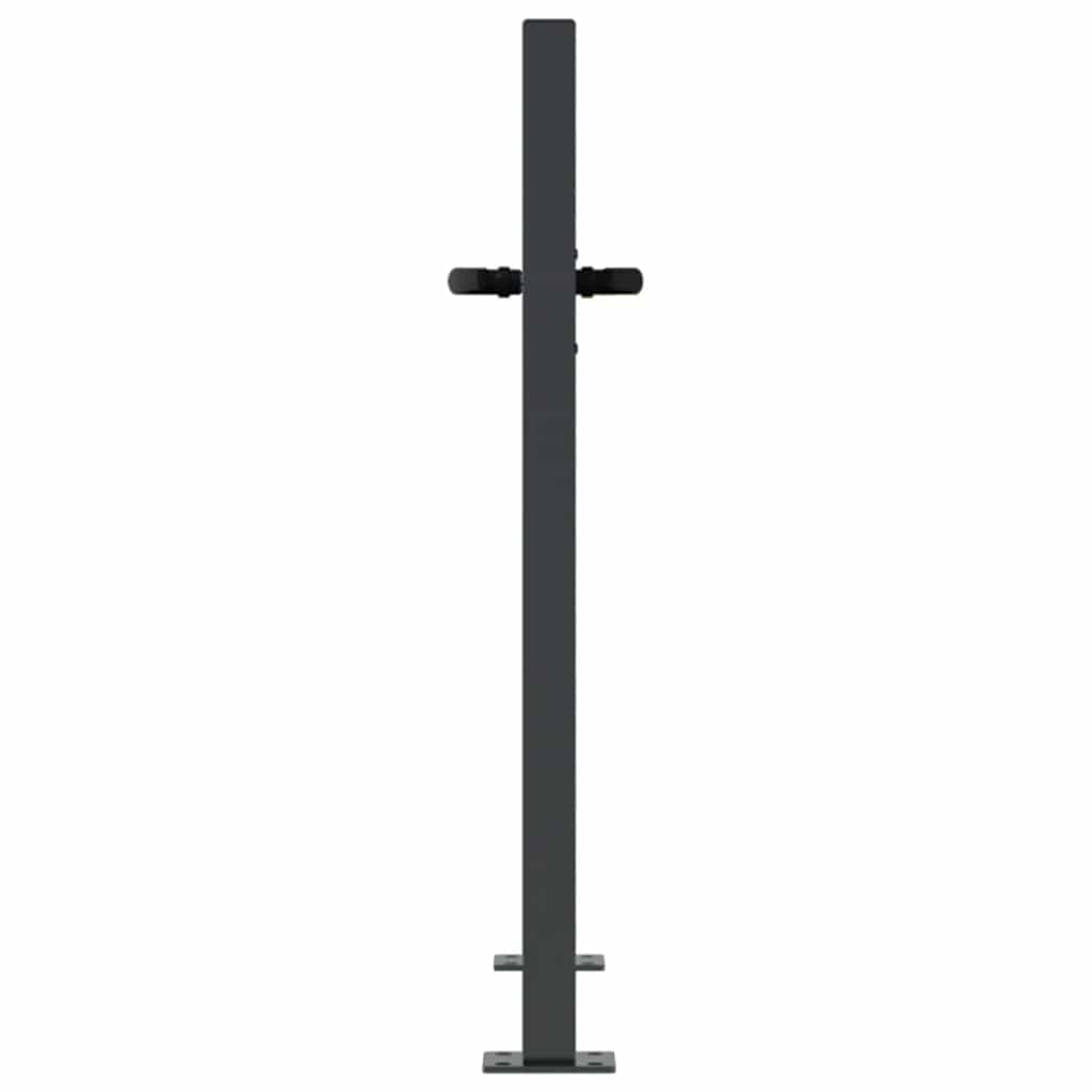 Gartentor Anthrazit 100x75 cm Stahl Gras-Design