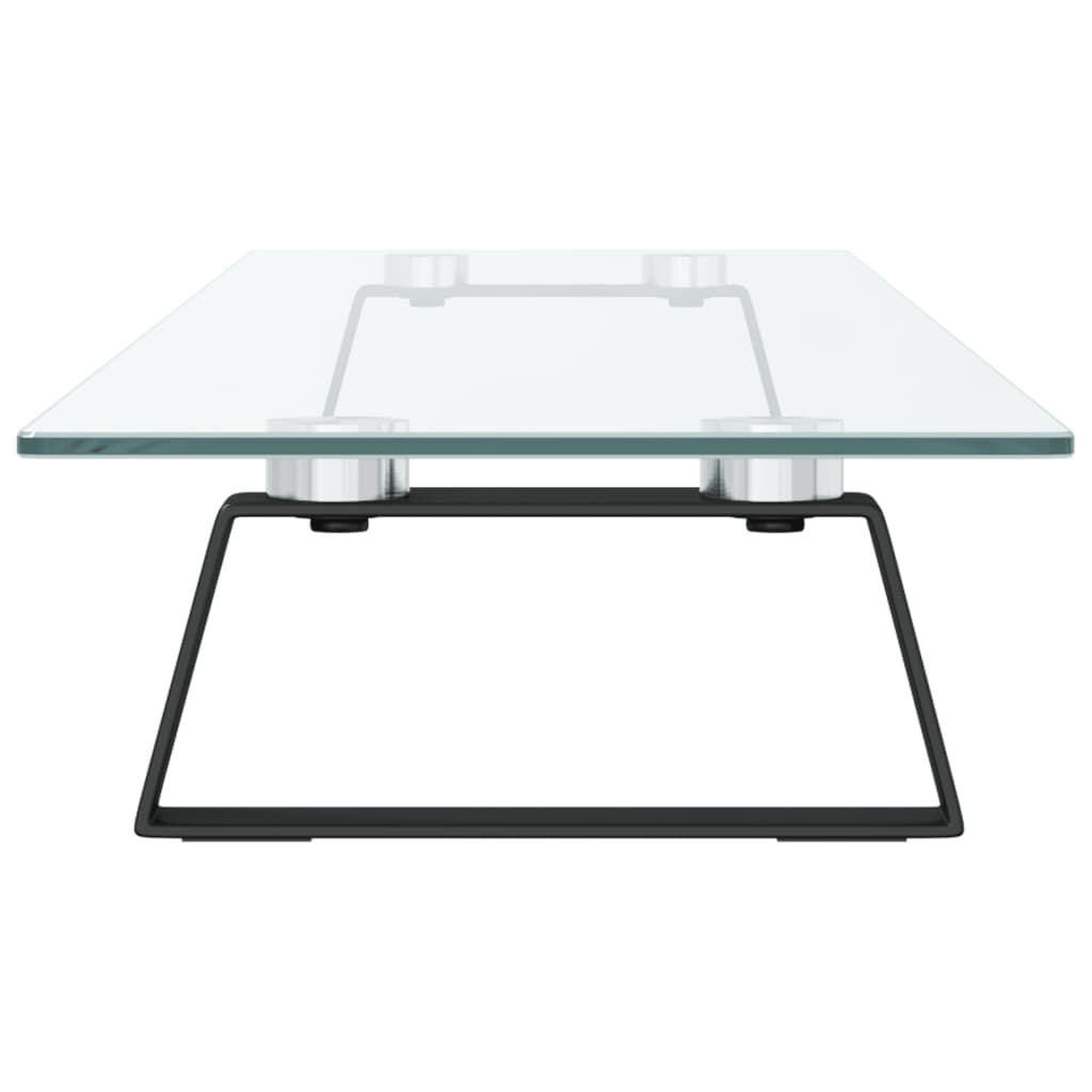 Monitorständer Weiß 60x20x8 cm Hartglas und Metall