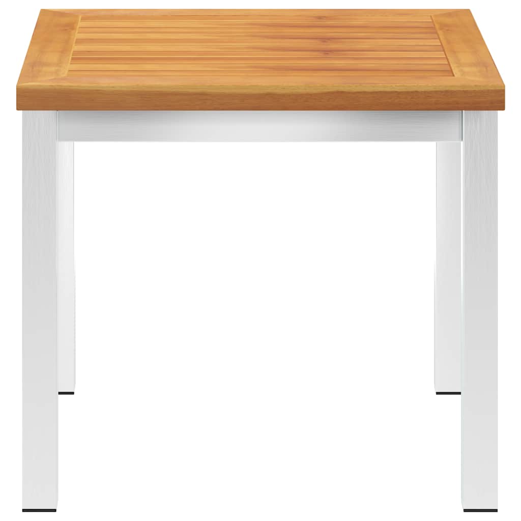 Garten-Beistelltisch 45x45x38 cm Massivholz Akazie & Edelstahl