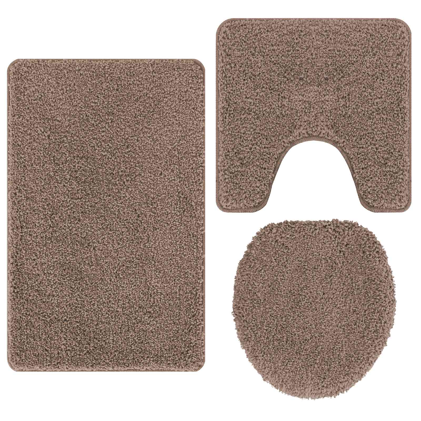 Anti-Rutsch Badematten-Set 3 pcs Grau PP