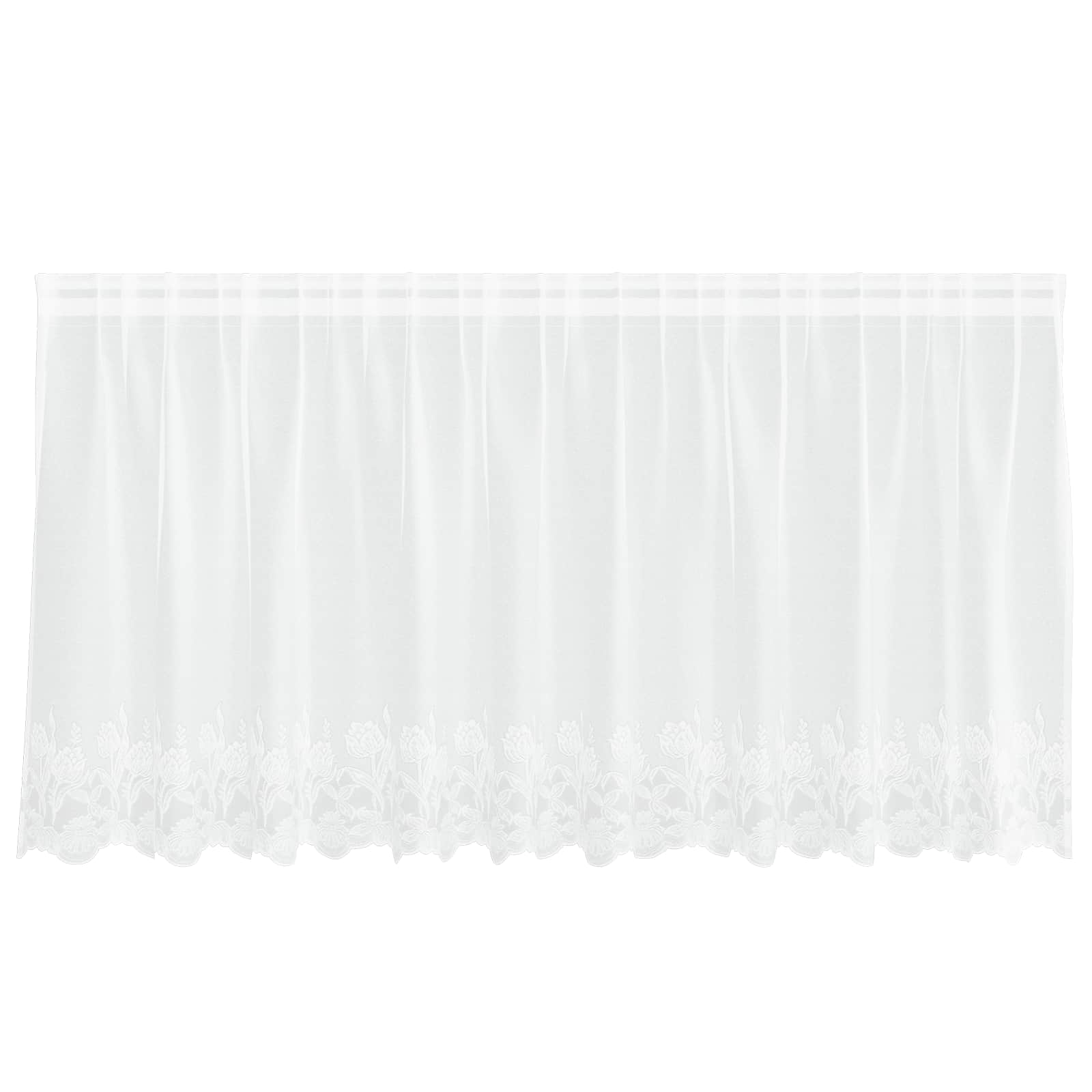 Spitzenvorhang mit Vorhängen Floral Weiß 80 x 150 cm Polyester
