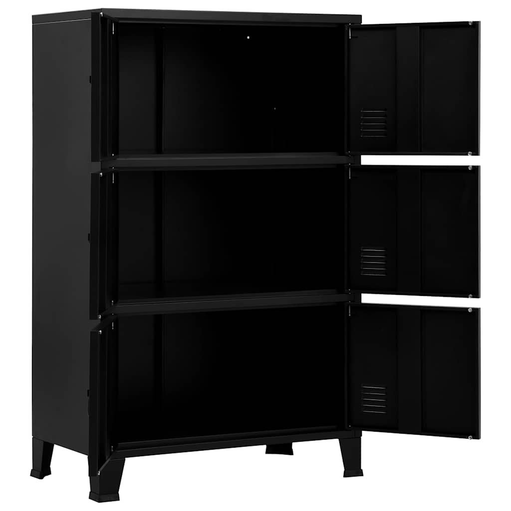 Lagerschrank Industrial Schwarz 75x40x80 cm Stahl