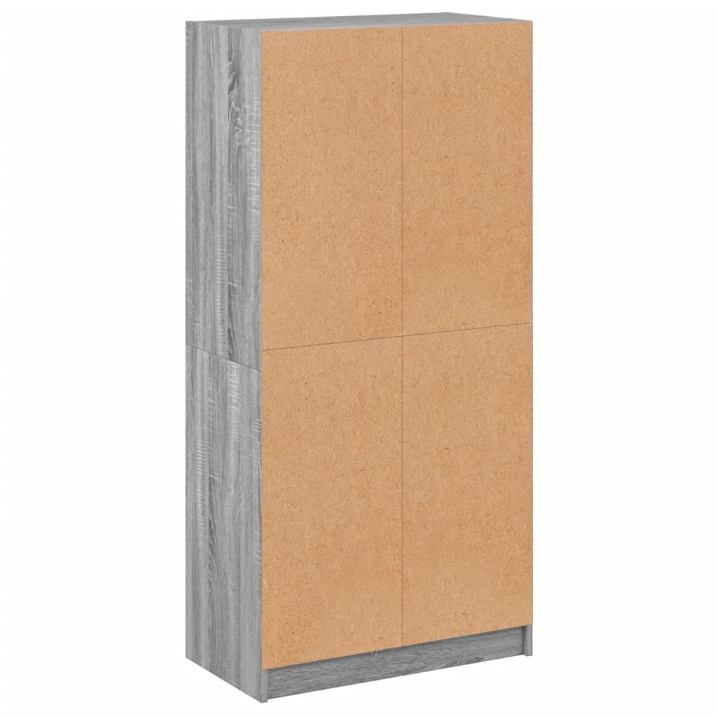 Bücherschrank mit Türen Weiß 136x37x142 cm Holzwerkstoff