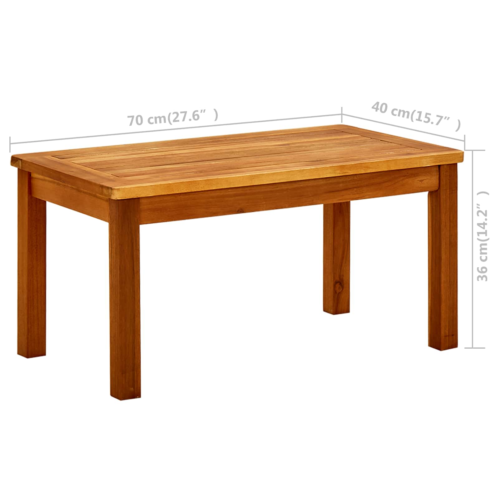 Couchtisch Helles Akazienholz 45 x 45 x 36 cm Massivholz Akazie