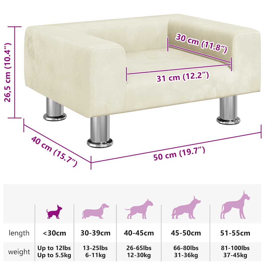 Hundebett Blau 70x45x26,5 cm Samt