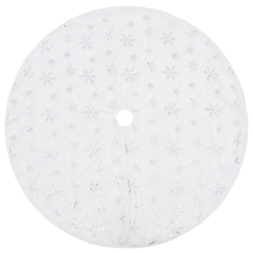 Luxus-Weihnachtsbaumrock Weiß 90 cm Kunstfell